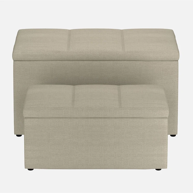 Levi Storage Ottoman, 2 Pieces - Beige