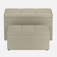 Levi Storage Ottoman, 2 Pieces - Beige