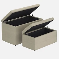 Levi Storage Ottoman, 2 Pieces - Beige
