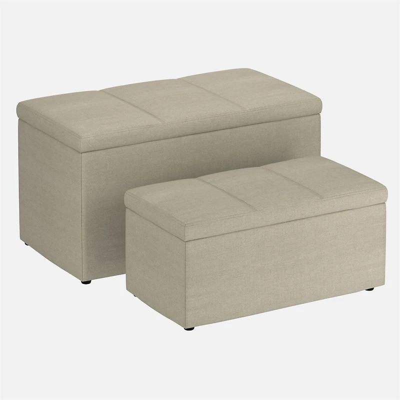 Levi Storage Ottoman, 2 Pieces - Beige