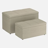 Levi Storage Ottoman, 2 Pieces - Beige