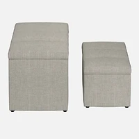 Levi Storage Ottoman, 2 Pieces  - Light Grey
