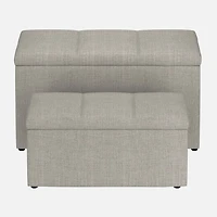 Levi Storage Ottoman, 2 Pieces  - Light Grey