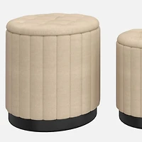 Lexi Storage Ottoman,  3 Pieces - Beige/Black