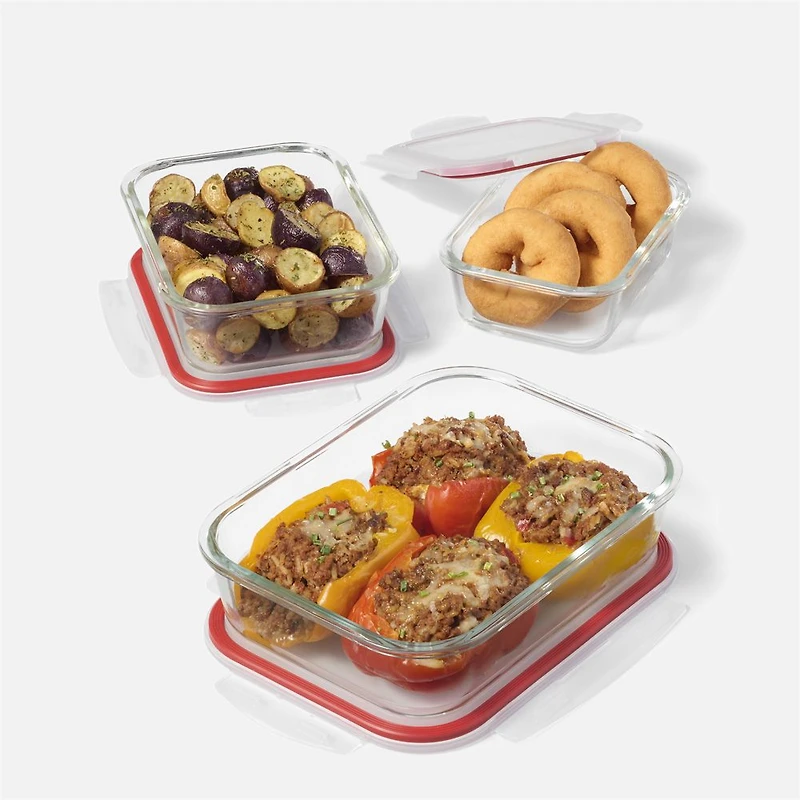 Starfrit LocknLock Contenants en verre borosilicaté, ensemble de 6