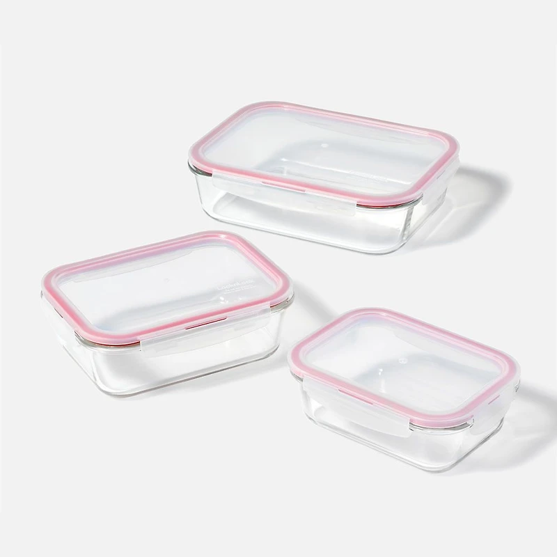 Starfrit LocknLock Contenants en verre borosilicaté, ensemble de 6