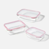 Starfrit LocknLock Contenants en verre borosilicaté, ensemble de 6