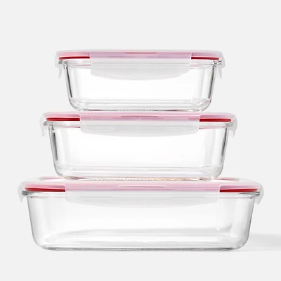 Starfrit LocknLock Contenants en verre borosilicaté, ensemble de 6