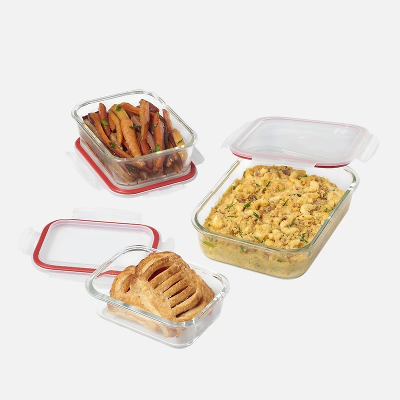 Starfrit LocknLock Contenants en verre borosilicaté, ensemble de 6