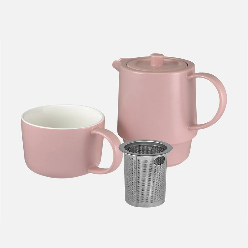 Maxwell & Williams Tea for One with Infuser Cafe Life - Pink