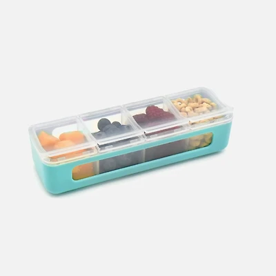 Melii Snackle Box, 4 Separate Compartments with Lids
