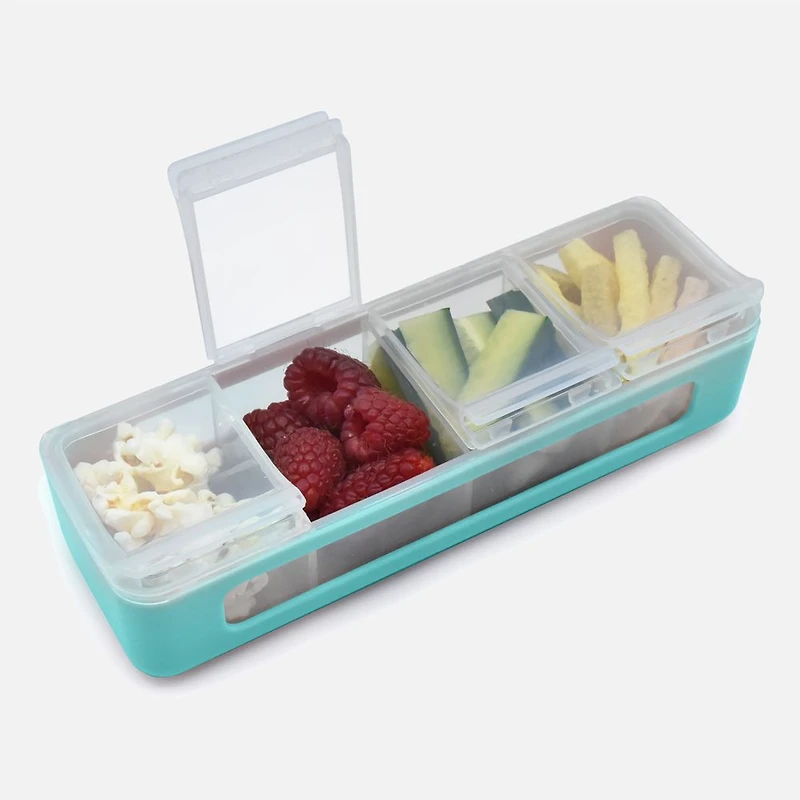 Melii Boîte Snackle, 4 compartiments séparés avec couvercles