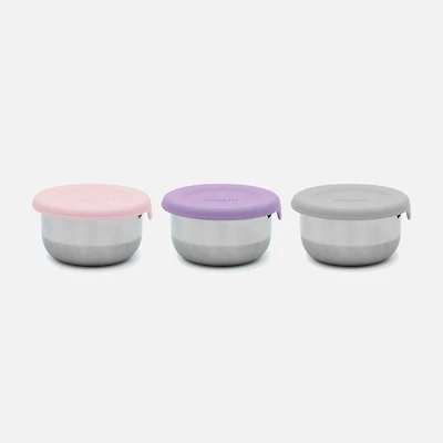 Melii Reusable Mini Stainless-Steel Containers, Set of 3 
