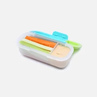 Melii Snack & Dip Container - Lime/Blue