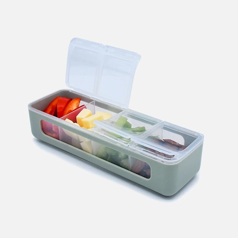 Melii Snackle Box, 4 Compartments - Cactus Fern