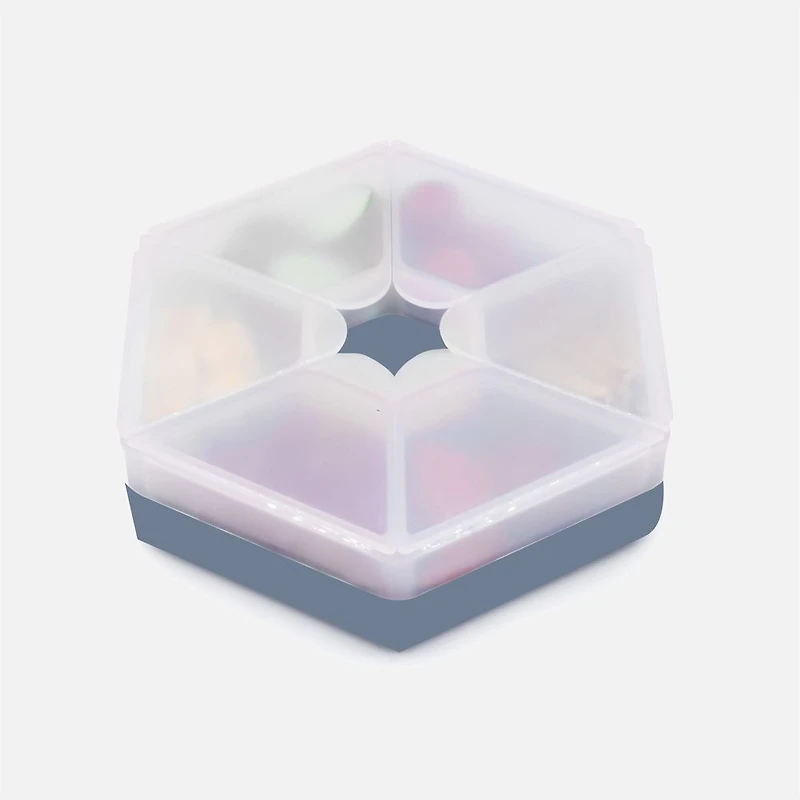 Melii Boîte à collation hexagonale - Bleu ardoise