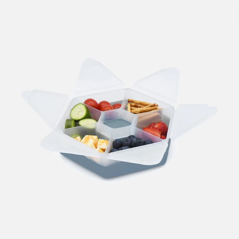 Melii Boîte à collation hexagonale - Bleu ardoise