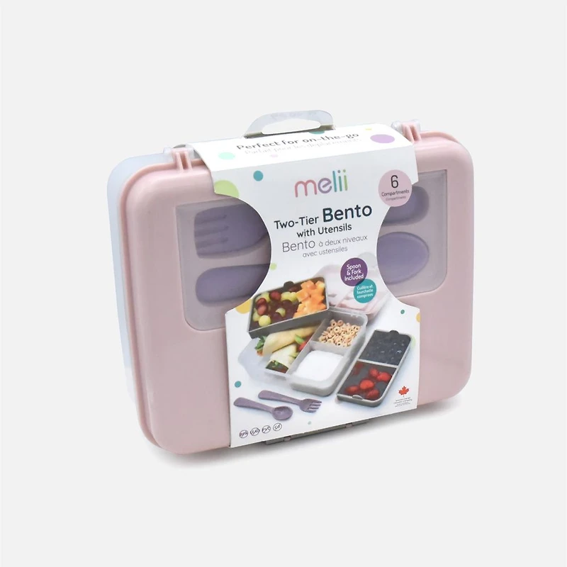 2 Tier Bento - Pink/Purple/Grey