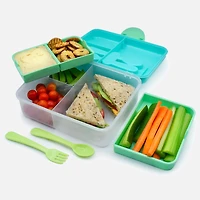 2-Tier Bento Box Blue-Mint-Lime