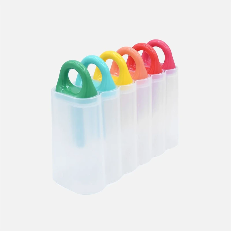 Melii Bâtonnets glacés avec plateau, 6 pièces - Couleurs fruitées