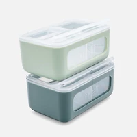 2 Compartment Snack Box, 2 Pieces - Cactus / Sage