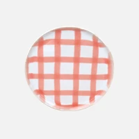 Milo Checkered Stoneware Salad Plate - Coral