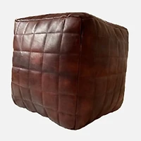 Merinide Leather Ottoman - Brown