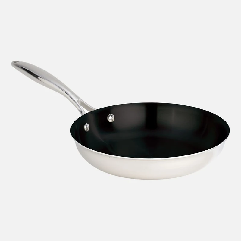 Meyer SuperSteel Poêle à frire antiadhésive à 3 plis en acier inoxydable - 24 cm