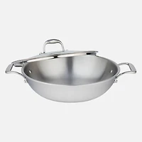 Meyer Tri-Ply Clad Stainless Steel Wok with cover SuperSteel - 32cm