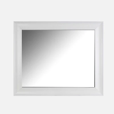 Miroir avec cadre - Blanc, 28,5 x 34,5 po