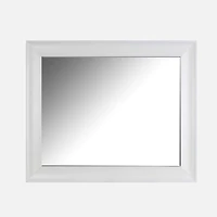 Miroir avec cadre - Blanc, 28,5 x 34,5 po