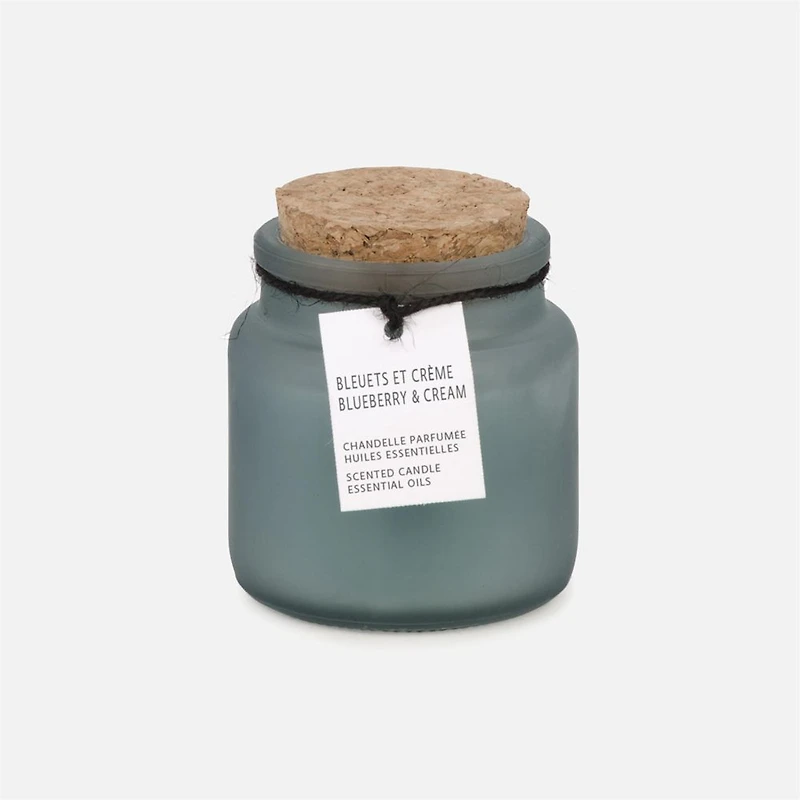 Blue Glass Candle - Blueberry Cream