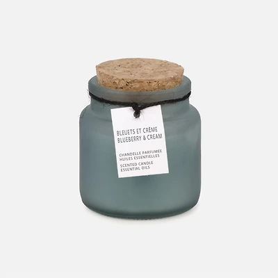 Blue Glass Candle - Blueberry Cream