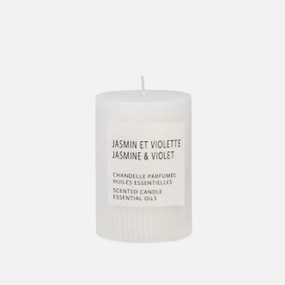 Pillar Candle, Purple Jasmin - White
