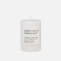 Pillar Candle, Purple Jasmin - White
