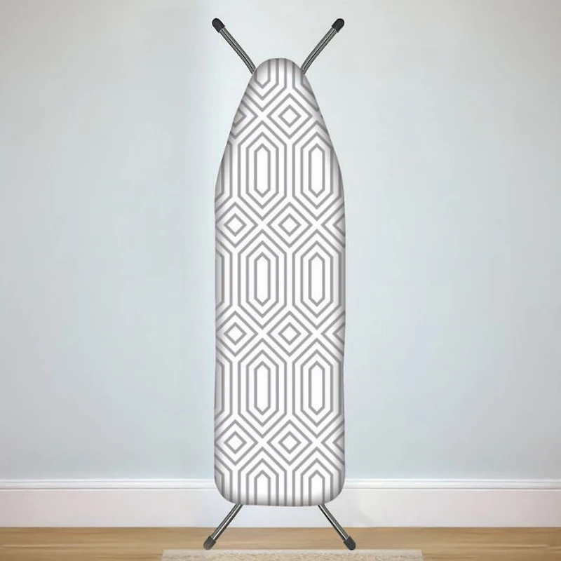 Neat & Tidy Ironing Board Cover Geometric Pattern White and Silver