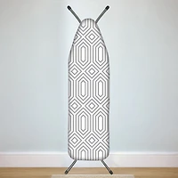 Neat & Tidy Ironing Board Cover Geometric Pattern White and Silver