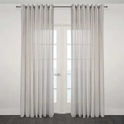 Rideau semi-transparent jacquard à œillets « Prada »