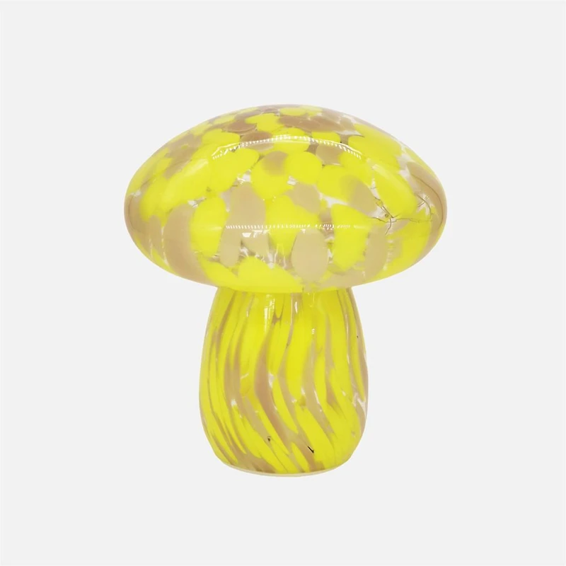 Mushroom Glass Table Lamp - Yellow