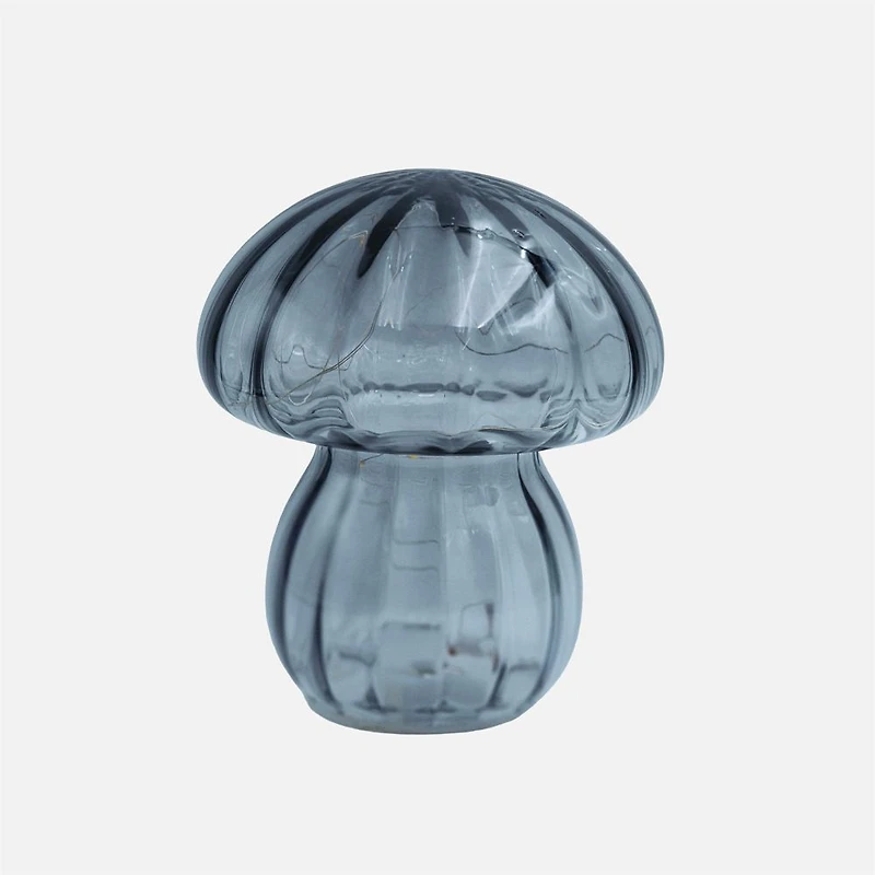 Lampe de table en verre en forme de champignon - Gris