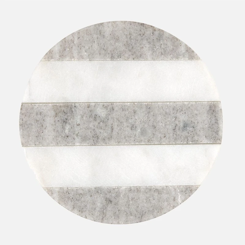 Maxwell & Williams Round Marble Coaster, 10cm - Beige & White