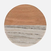 Maxwell & Williams Round Marble & Acacia Coaster, 10cm 