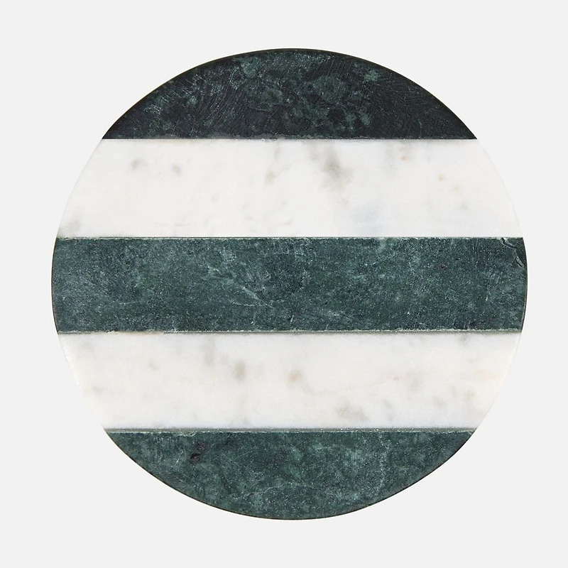 Maxwell & Williams Round Marble Coaster, 10cm - Green & White 