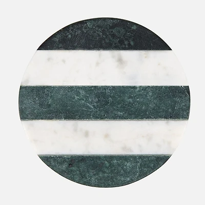 Maxwell & Williams Round Marble Coaster, 10cm - Green & White 