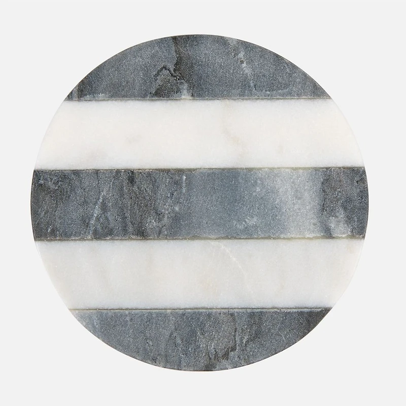 Maxwell & Williams Scallop Marble Coaster 11.5cm - Charcoal and White