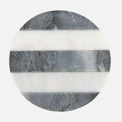 Maxwell & Williams Scallop Marble Coaster 11.5cm - Charcoal and White