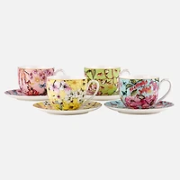 Maxwell & Williams Enchantment Tasses et soucoupes, ensemble de 4