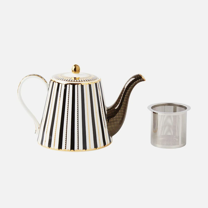 Regency Black Teapot with Infuser by Maxwell & Williams - 1L