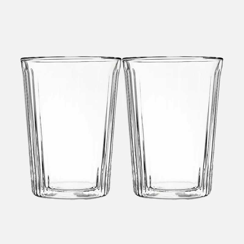 Maxwell & Williams Blend Stripey Cups Double Wall, Set of 2 - 350ml