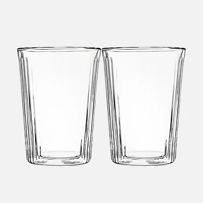 Maxwell & Williams Blend Stripey Cups Double Wall, Set of 2 - 350ml